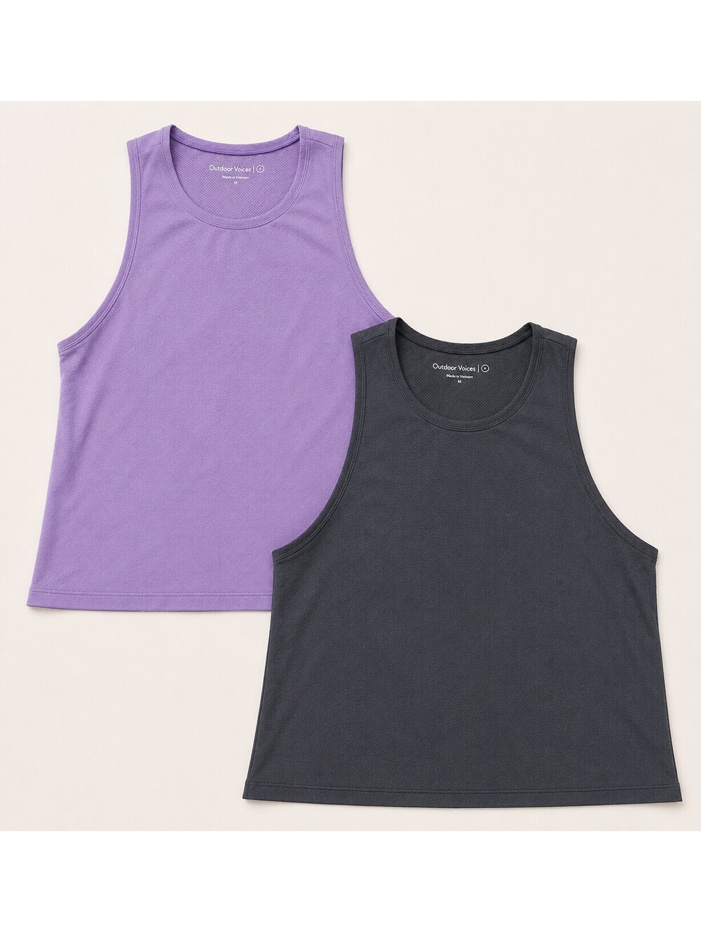 Outdoor Voices Cropped Tank Top Bundle – Women’s Size Small – Purple & Charcoal